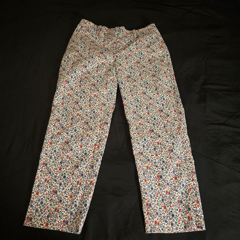 LOFT The Riviera Slim Pants Womens 4P Floral Print Excellent Ditsy Ankle Crop